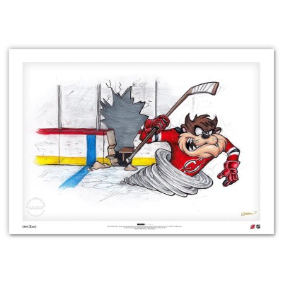 New Jersey Devils Tasmanian Devil 14 x 20 Looney Tunes Fine Art Print - Limited Edition