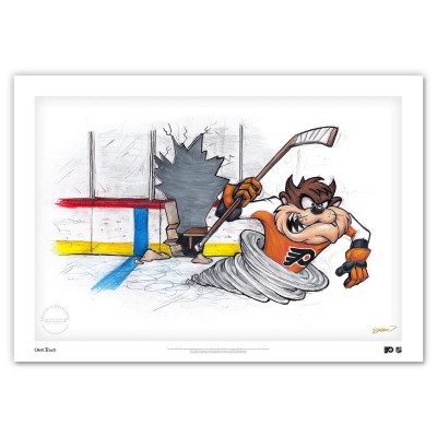 Philadelphia Flyers Tasmanian Devil 14 x 20 Looney Tunes Fine Art Print - Limited Edition