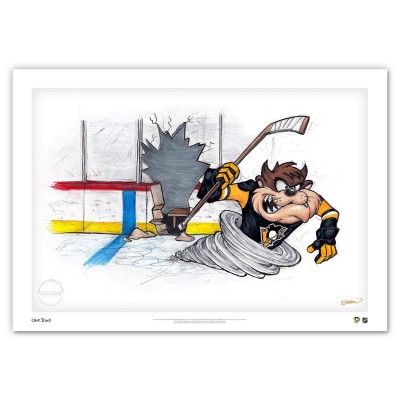 Pittsburgh Penguins Tasmanian Devil 14 x 20 Looney Tunes Fine Art Print - Limited Edition