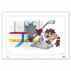 Ottawa Senators Tasmanian Devil 24 x 36 Looney Tunes Fine Art Print - Limited Edition