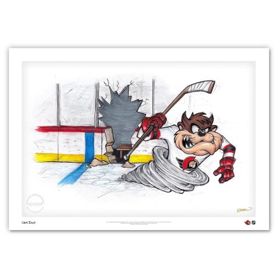 Ottawa Senators Tasmanian Devil 24 x 36 Looney Tunes Fine Art Print - Limited Edition