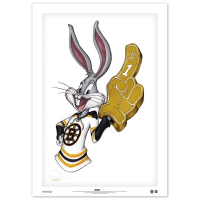 Boston Bruins Bugs Bunny 24 x 36 Looney Tunes Fine Art Print - Limited Edition