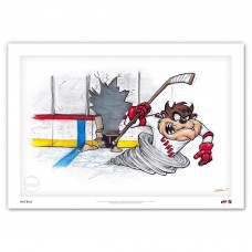 Carolina Hurricanes Tasmanian Devil 24 x 36 Looney Tunes Fine Art Print - Limited Edition