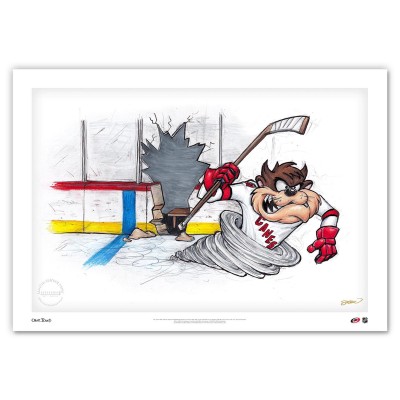 Carolina Hurricanes Tasmanian Devil 24 x 36 Looney Tunes Fine Art Print - Limited Edition
