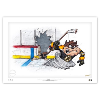 Boston Bruins Tasmanian Devil 24 x 36 Looney Tunes Fine Art Print - Limited Edition