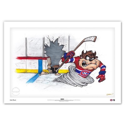 Montreal Canadiens Tasmanian Devil 24 x 36 Looney Tunes Fine Art Print - Limited Edition