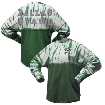Футболка с длинным рукавом Dallas Stars Spirit Jersey Unisex Crystal Half Dye - Hunter Green