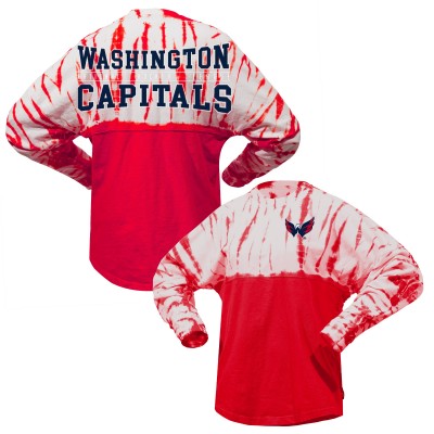 Футболка с длинным рукавом Washington Capitals Spirit Jersey Unisex Crystal Half Dye - Red