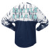 Unisex Seattle Kraken Spirit Jersey Deep Sea Blue Crystal Half Dye Long Sleeve T-Shirt