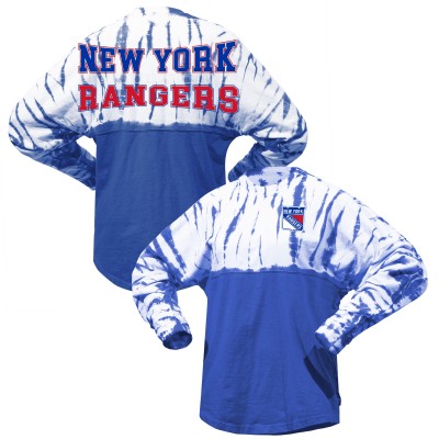 Футболка с длинным рукавом New York Rangers Spirit Jersey Unisex Crystal Half Dye - Blue