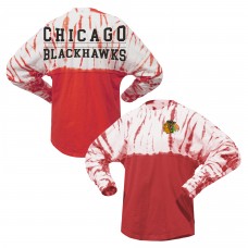 Футболка с длинным рукавом Chicago Blackhawks Spirit Jersey Unisex Crystal Half Dye - Red