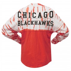 Футболка с длинным рукавом Chicago Blackhawks Spirit Jersey Unisex Crystal Half Dye - Red