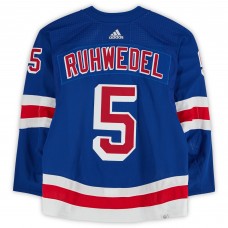 Chad Ruhwedel New York Rangers Fanatics Authentic Game-Used #5 adidas Blue Set 3 Jersey from the 2023-24 NHL Season Chad Ruhwedel New York Rangers Fanatics Authentic Game-Used #5 adidas Blue Set 3 Jersey from the 2023-24 NHL Season