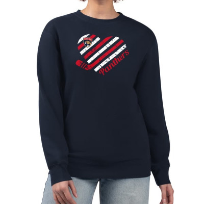 Женская свитшот Florida Panthers G-III 4Her by Carl Banks Navy Heart Graphic Pullover