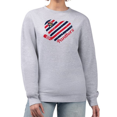 Женская свитшот Florida Panthers G-III 4Her by Carl Banks Heather Gray Heart Graphic Pullover