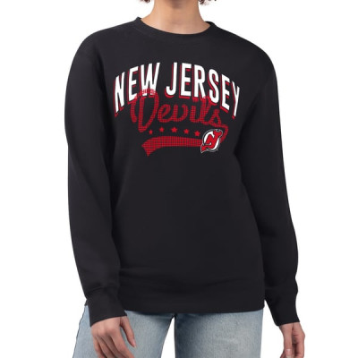 Женская свитшот New Jersey Devils G-III 4Her by Carl Banks Black Filigree Team Graphic Fleece Pullover