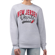 Женская свитшот New Jersey Devils G-III 4Her by Carl Banks Heather Gray Filigree Team Graphic Fleece Pullover