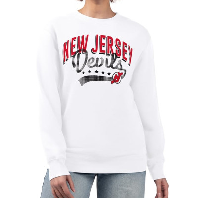 Женская свитшот New Jersey Devils G-III 4Her by Carl Banks White Filigree Team Graphic Fleece Pullover