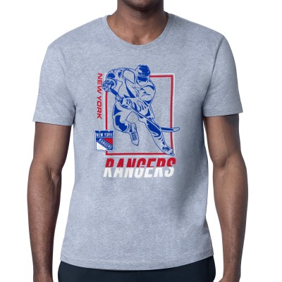 New York Rangers Starter Heather Gray Player Grid T-Shirt