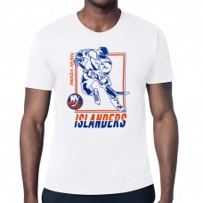 New York Islanders Starter White Player Grid T-Shirt New York Islanders Starter White Player Grid T-Shirt