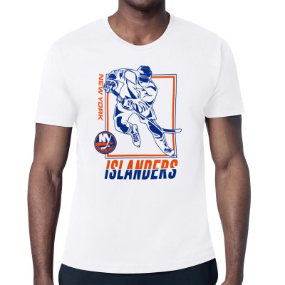 New York Islanders Starter White Player Grid T-Shirt