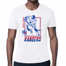 New York Rangers Starter White Player Grid T-Shirt New York Rangers Starter White Player Grid T-Shirt