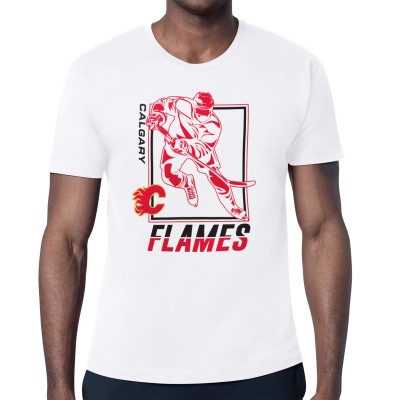 Calgary Flames Starter White Player Grid T-Shirt