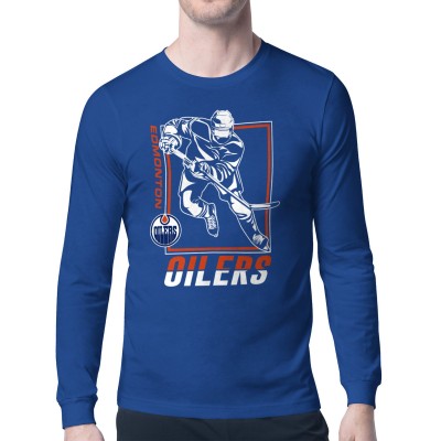 Edmonton Oilers Starter Royal Player Grid Long Sleeve T-Shirt
