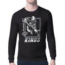 Los Angeles Kings Starter Black Player Grid Long Sleeve T-Shirt
