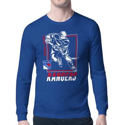 New York Rangers Starter Blue Player Grid Long Sleeve T-Shirt