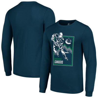 Vancouver Canucks Starter Blue Player Grid Long Sleeve T-Shirt