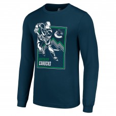 Vancouver Canucks Starter Blue Player Grid Long Sleeve T-Shirt