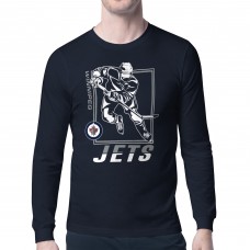 Футболка с длинным рукавом Winnipeg Jets Starter Navy Player Grid