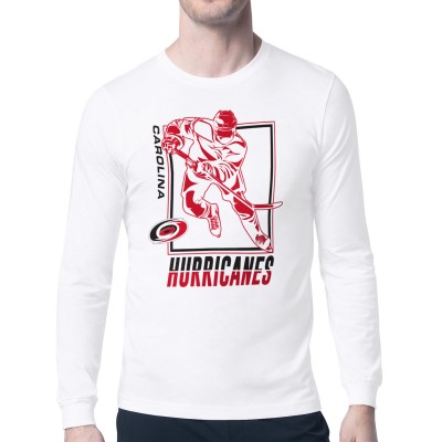 Футболка с длинным рукавом Carolina Hurricanes Starter White Player Grid