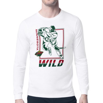 Футболка с длинным рукавом Minnesota Wild Starter White Player Grid