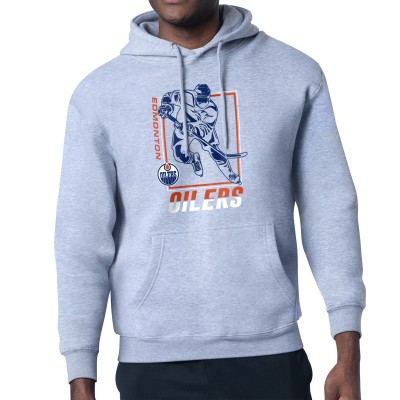 Толстовка Edmonton Oilers Starter Heather Gray Player Grid Fleece
