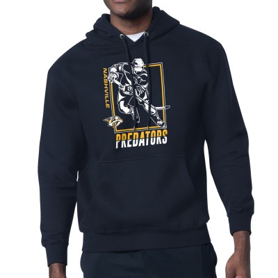 Nashville Predators Starter Navy Player Grid Fleece Pullover Hoodie