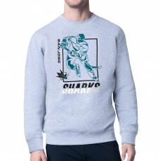 Кофта San Jose Sharks Starter Heather Gray Player Grid Fleece Кофта San Jose Sharks Starter Heather Gray Player Grid Fleece