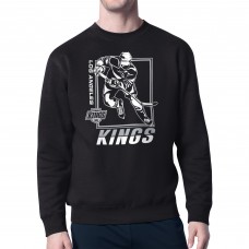 Los Angeles Kings Starter Black Player Grid Fleece Pullover Sweatshirt