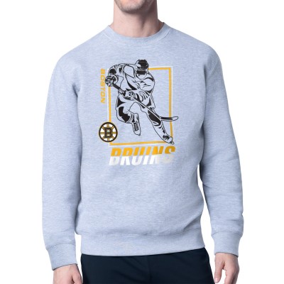 Кофта Boston Bruins Starter Heather Gray Player Grid Fleece