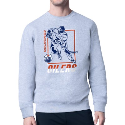 Кофта Edmonton Oilers Starter Heather Gray Player Grid Fleece
