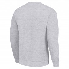 Edmonton Oilers Starter Heather Gray Player Grid Fleece Pullover Sweatshirt