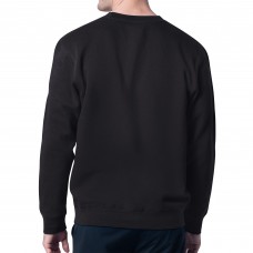 Calgary Flames Starter Black Player Grid Fleece Pullover Sweatshirt