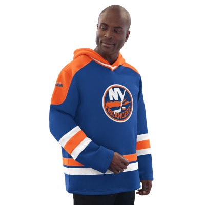 New York Islanders Starter Royal/Orange Hockey Pullover Hoodie