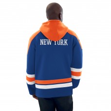 New York Islanders Starter Royal/Orange Hockey Pullover Hoodie