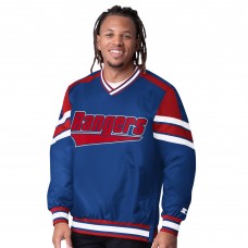 New York Rangers Starter Blue Reliever V-Neck Pullover Jacket New York Rangers Starter Blue Reliever V-Neck Pullover Jacket