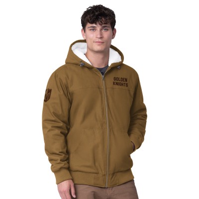 Толстовка на молнии Vegas Golden Knights G-III Sports by Carl Banks Tan Build Up Jacket
