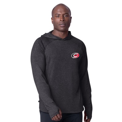 Carolina Hurricanes MSX by Michael Strahan Black Fast Track Raglan Long Sleeve Hoodie T-Shirt
