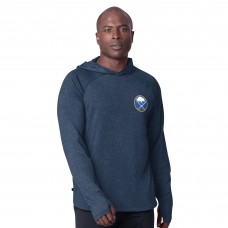 Футболка с длинным рукавом с капюшоном Buffalo Sabres MSX by Michael Strahan Navy Fast Track Raglan