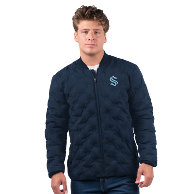 Seattle Kraken MSX by Michael Strahan Deep Sea Blue Persistence Quilted Full-Zip Jacket